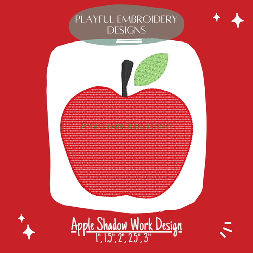 Apple Shadow Work Mini Embroidery design, Digital Download