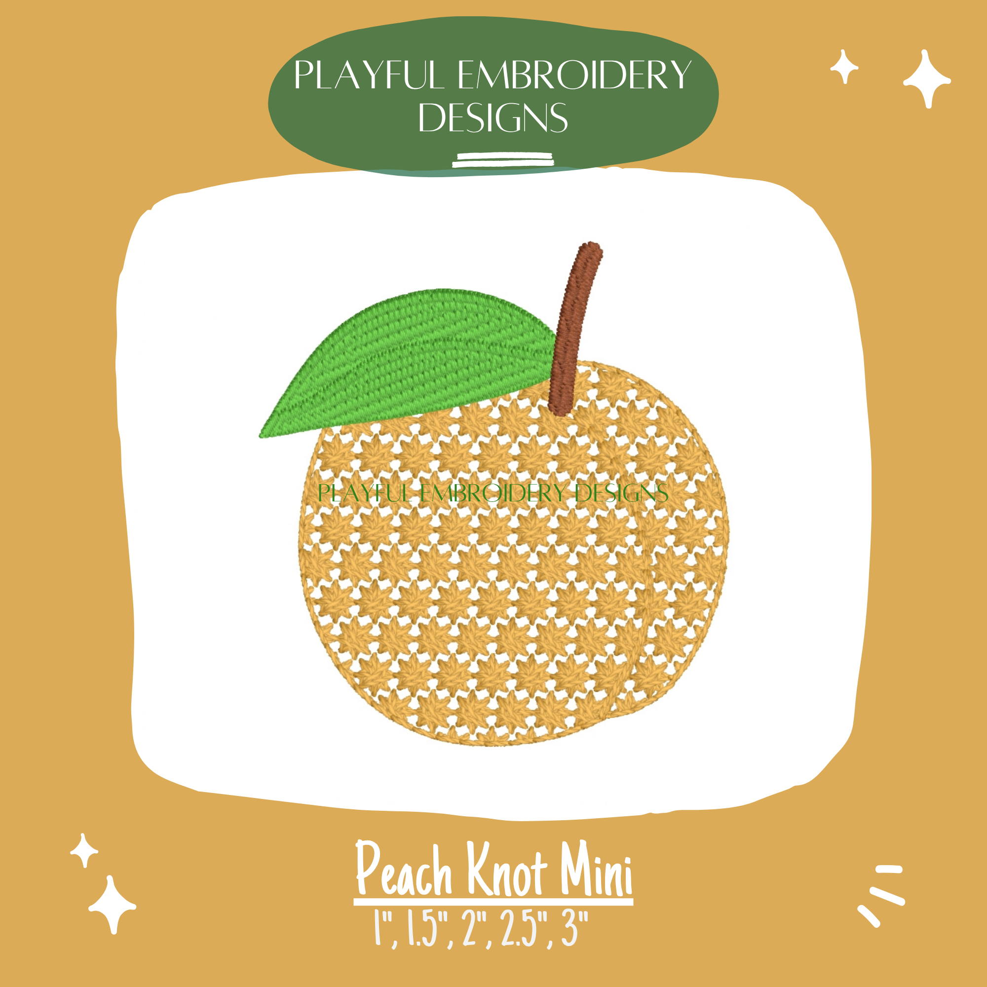 Peach Mini Knot Pattern Machine Embroidery Design (Digital Download)