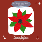 Poinsettia Mini Machine Embroidery Design: Mini Fill Stitch Design (Digital Download)