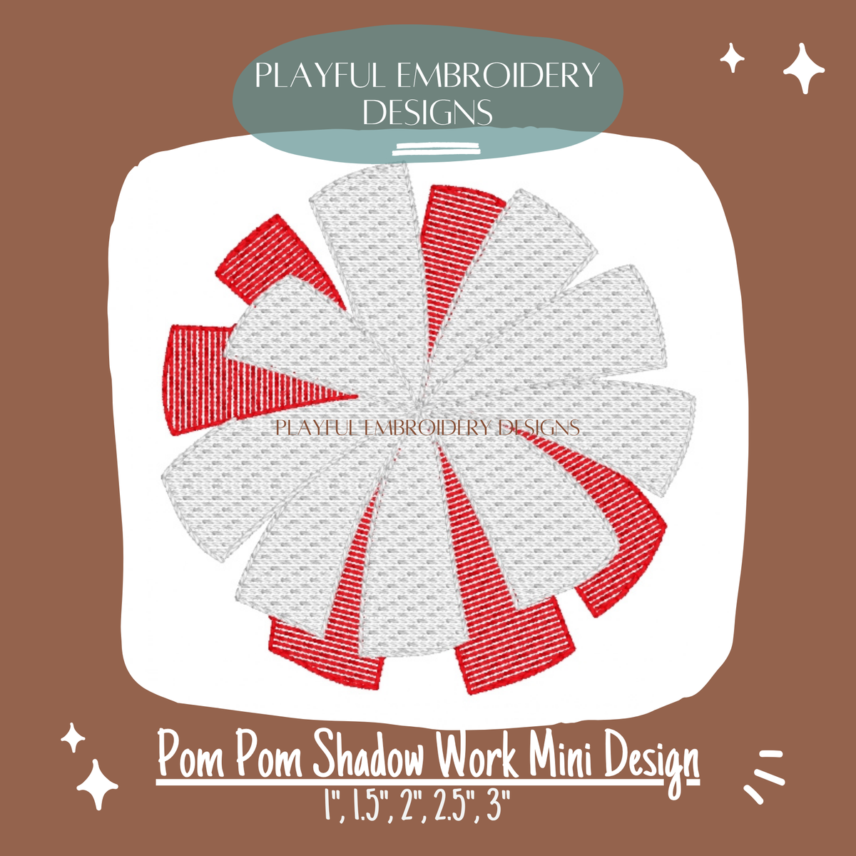 PomPom Mini Shadow Work Design for Machine Embroidery (Digital File)