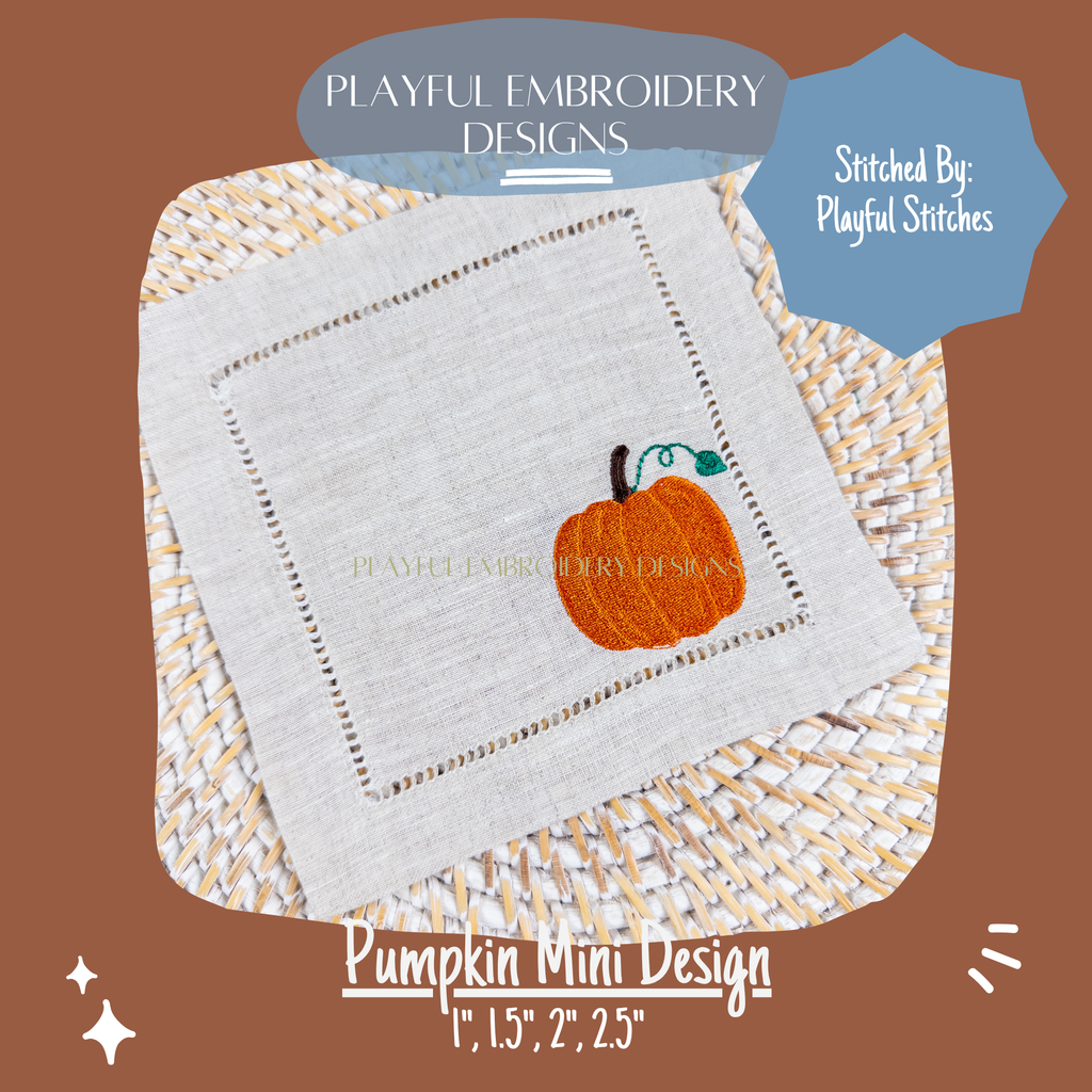 Small Pumpkin Machine Embroidery Design, Mini Fill Pumpkin Design, Pumpkin Embroidery Design, Digital Download