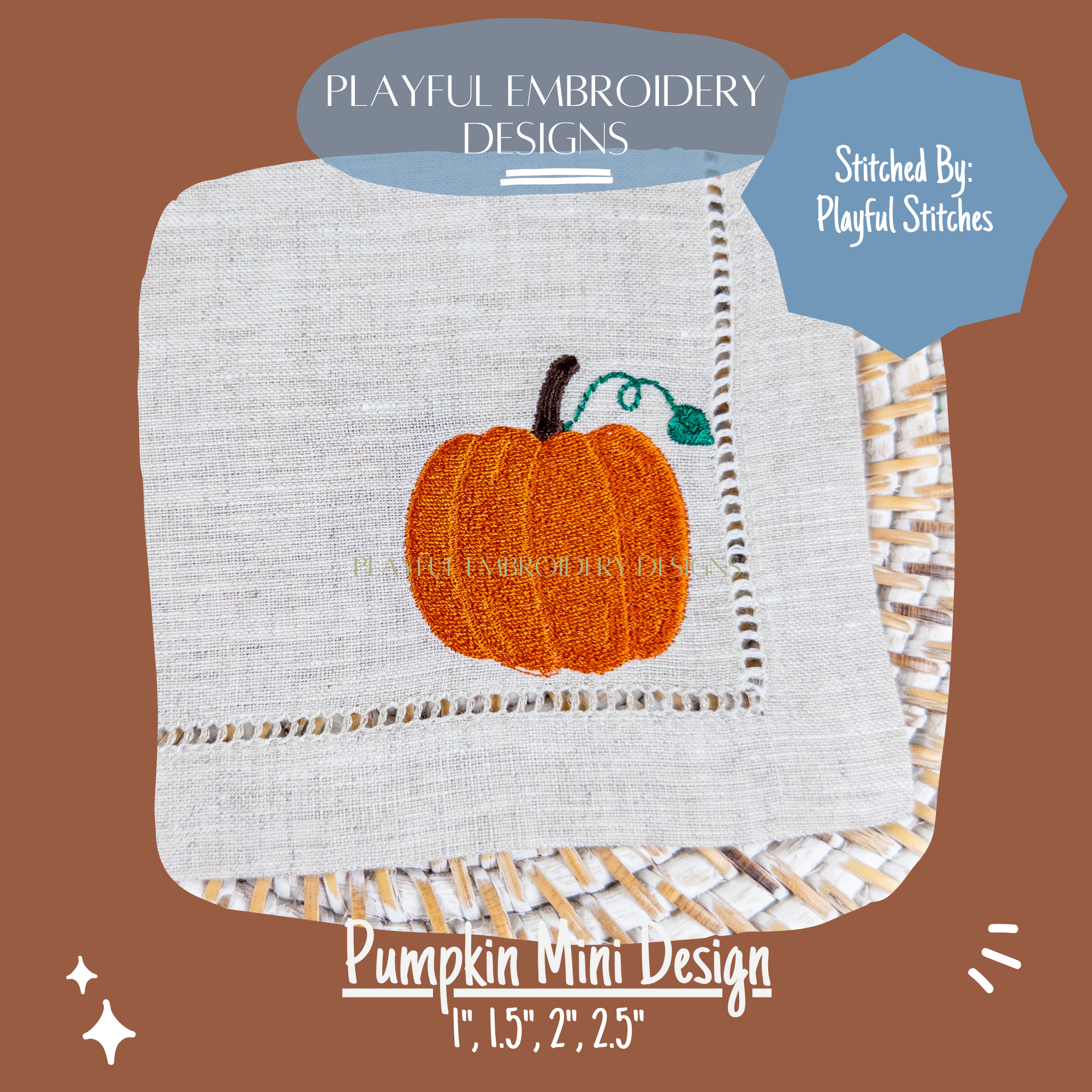 Small Pumpkin Machine Embroidery Design, Mini Fill Pumpkin Design, Pumpkin Embroidery Design, Digital Download