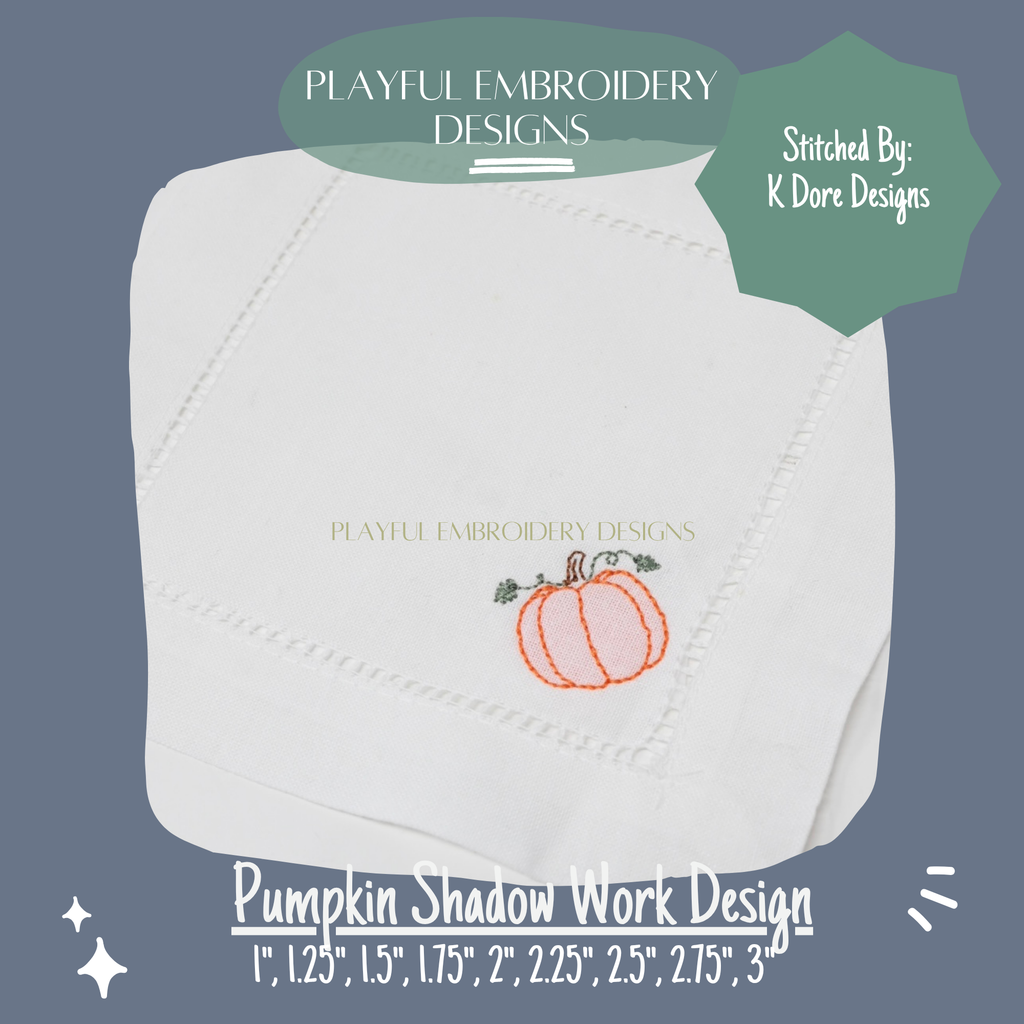 Pumpkin Mini Shadow Work Machine Embroidery Design, Halloween Mini Shadow Work Design, Pumpkin Design, Digital Download