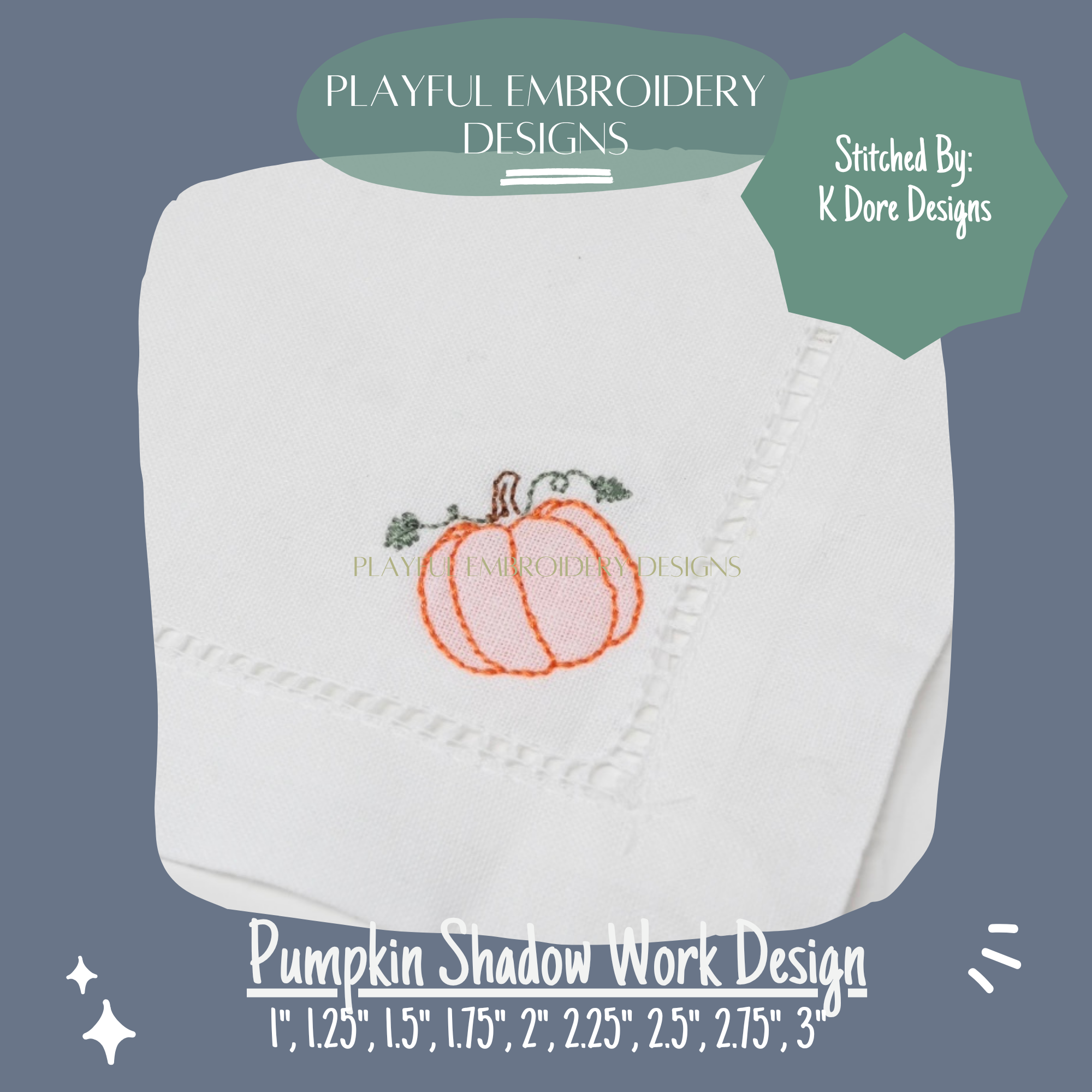 Pumpkin Mini Shadow Work Machine Embroidery Design, Halloween Mini Shadow Work Design, Pumpkin Design, Digital Download