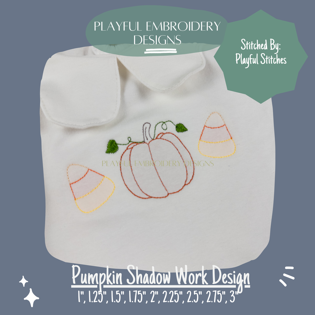 Pumpkin Mini Shadow Work Machine Embroidery Design, Halloween Mini Shadow Work Design, Pumpkin Design, Digital Download
