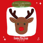 Reindeer Mini Fill Embroidery Design, Reindeer Machine Embroidery Design, Digital Design