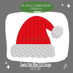 Santa Hat Machine Embroidery Design: Mini Fill Stitch Design (Digital Download)