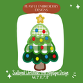 Scalloped Christmas Tree Applique Design for Machine Embroidery, Multi Applique Christmas Tree Design, Satin Stitch Christmas Applique