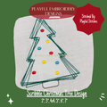 Scribble Christmas Tree Machine Embroidery Design, Doodle Christmas Tree Embroidery Design, Digital Download