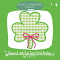 Shamrock with Bow Satin Stitch Applique Design for Machine Embroidery (Digital Download)