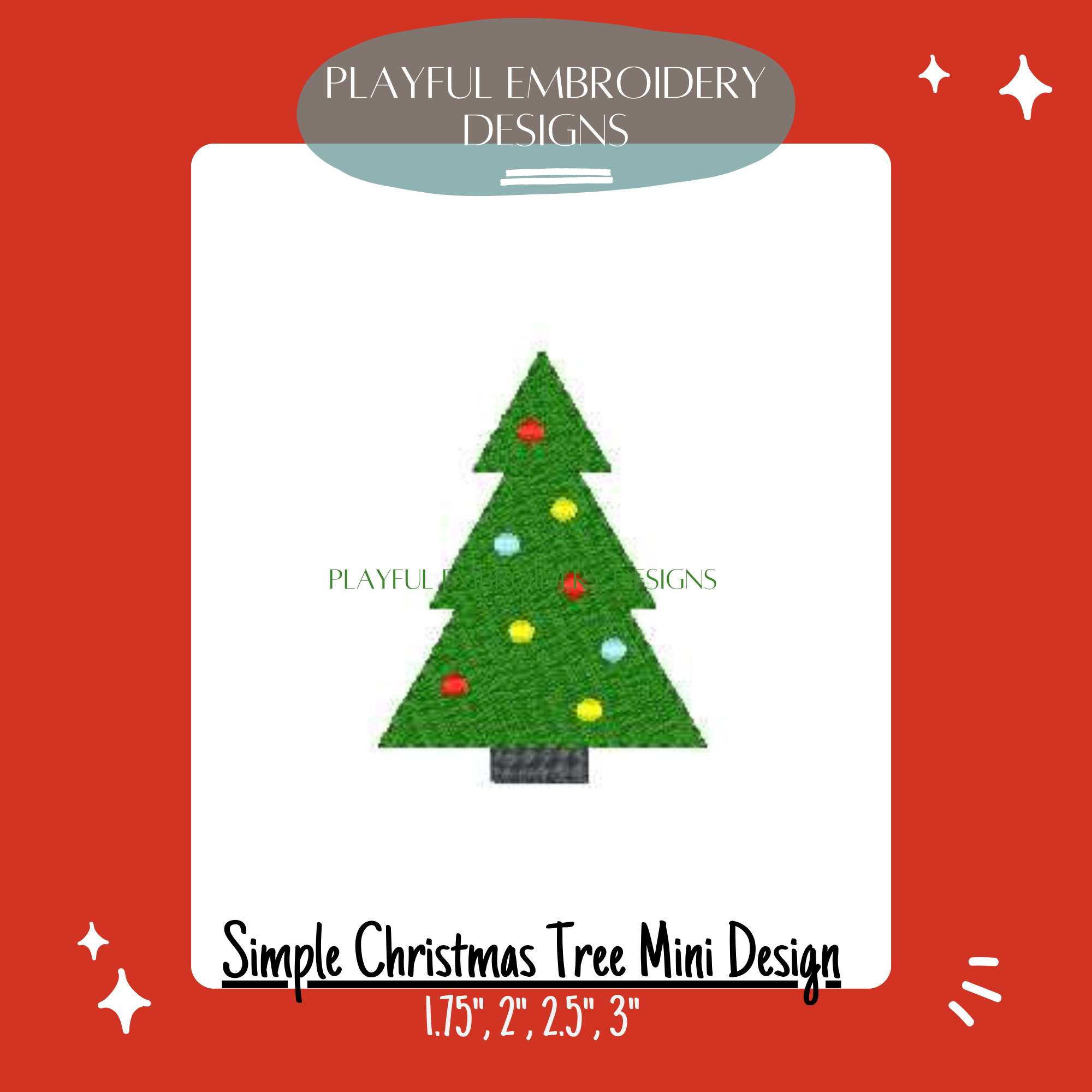 Christmas Tree Mini Design for machine embroidery, Christmas Tree Mini Embroidery Design, Monogram Add On, Playful Embroidery
