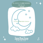 Sleepy Moon and Stars Embroidery Design for new Baby Gift (Digital File)