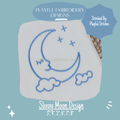 Sleepy Moon and Stars Embroidery Design for new Baby Gift (Digital File)