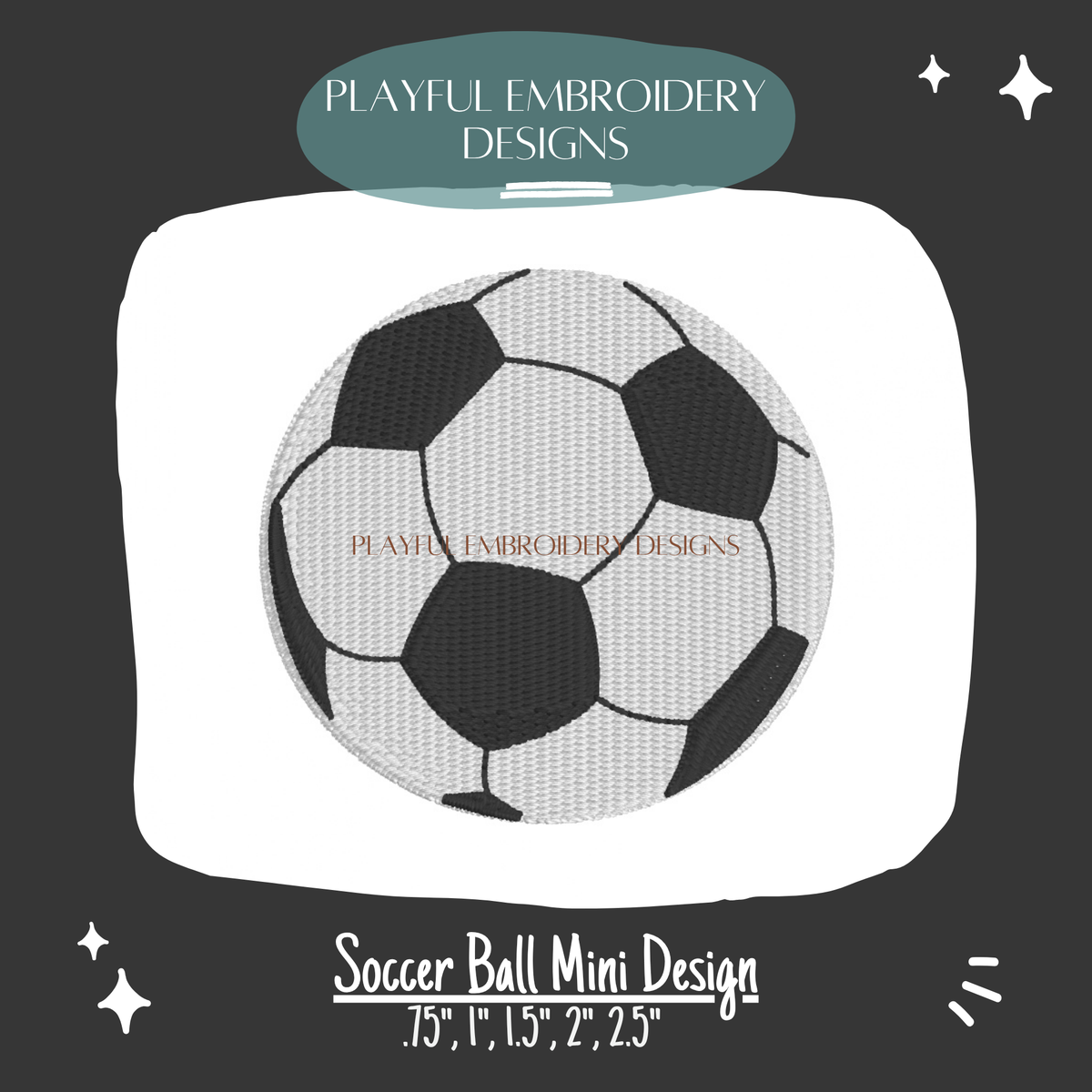 Soccer Ball Mini Embroidery Design for Machine Embroidery (Digital Download)
