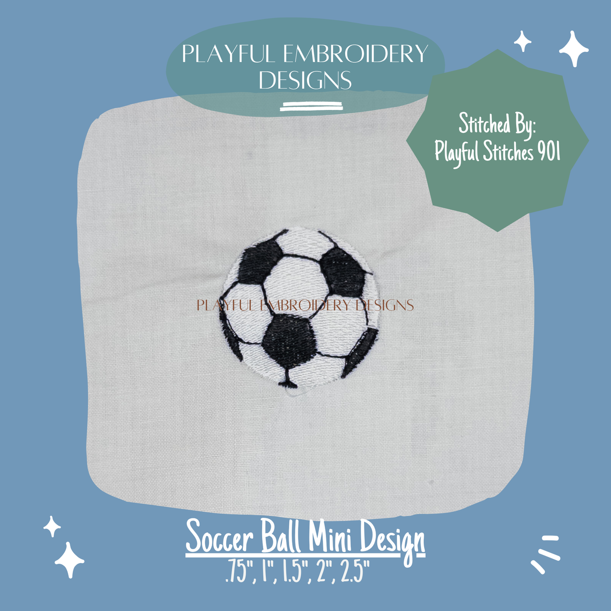 Soccer Ball Mini Embroidery Design for Machine Embroidery (Digital Download)