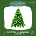 Star Christmas Tree Satin Stitch Applique Machine Embroidery Design (Digital File)