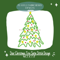 Whimsical Satin Stitch Star Christmas Tree Machine Embroidery Design (Digital File)