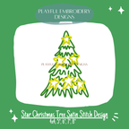 Satin Stitch Star Christmas Tree Machine Embroidery Design (Digital File)