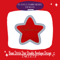 Bean Stitch Star Double Applique Embroidery Design (Digital Download)