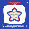 Zig Zag Stitch Star Double Applique Embroidery Design (Digital Download)