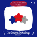 Overlapping Star Trio Mini Machine Embroidery Design (Digital File)