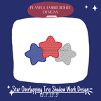 Star Trio Shadow Work Embroidery Design (Digital File)
