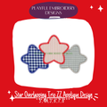 Overlapping Star Trio Zig Zag Applique Machine Embroidery Design (Digital Download)