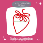 Strawberry Line Drawing Machine Embroidery Design (Digital Download)