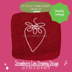 Strawberry Line Drawing Machine Embroidery Design (Digital Download)