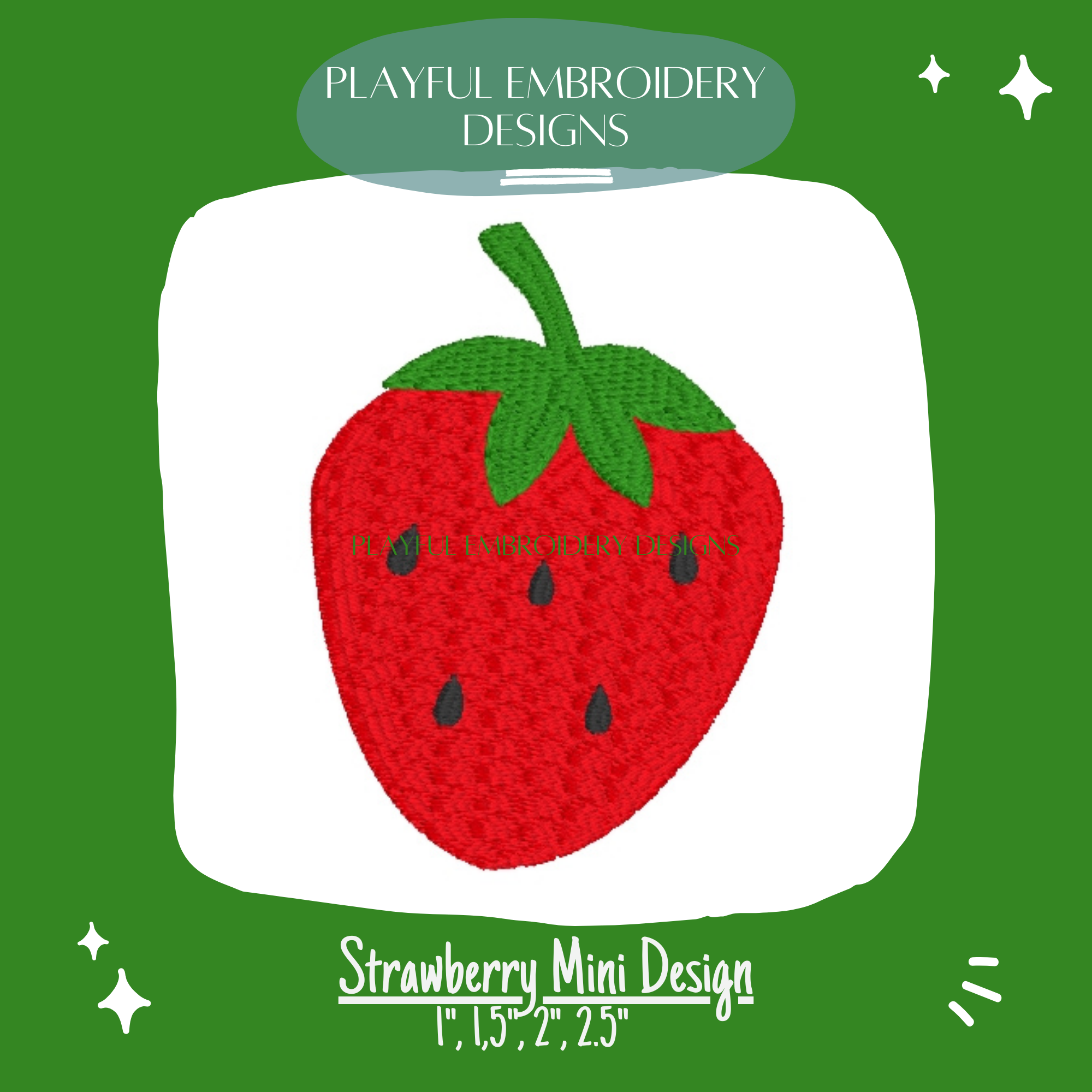 Strawberry Mini Design Machine Embroidery Design (Digital Download)