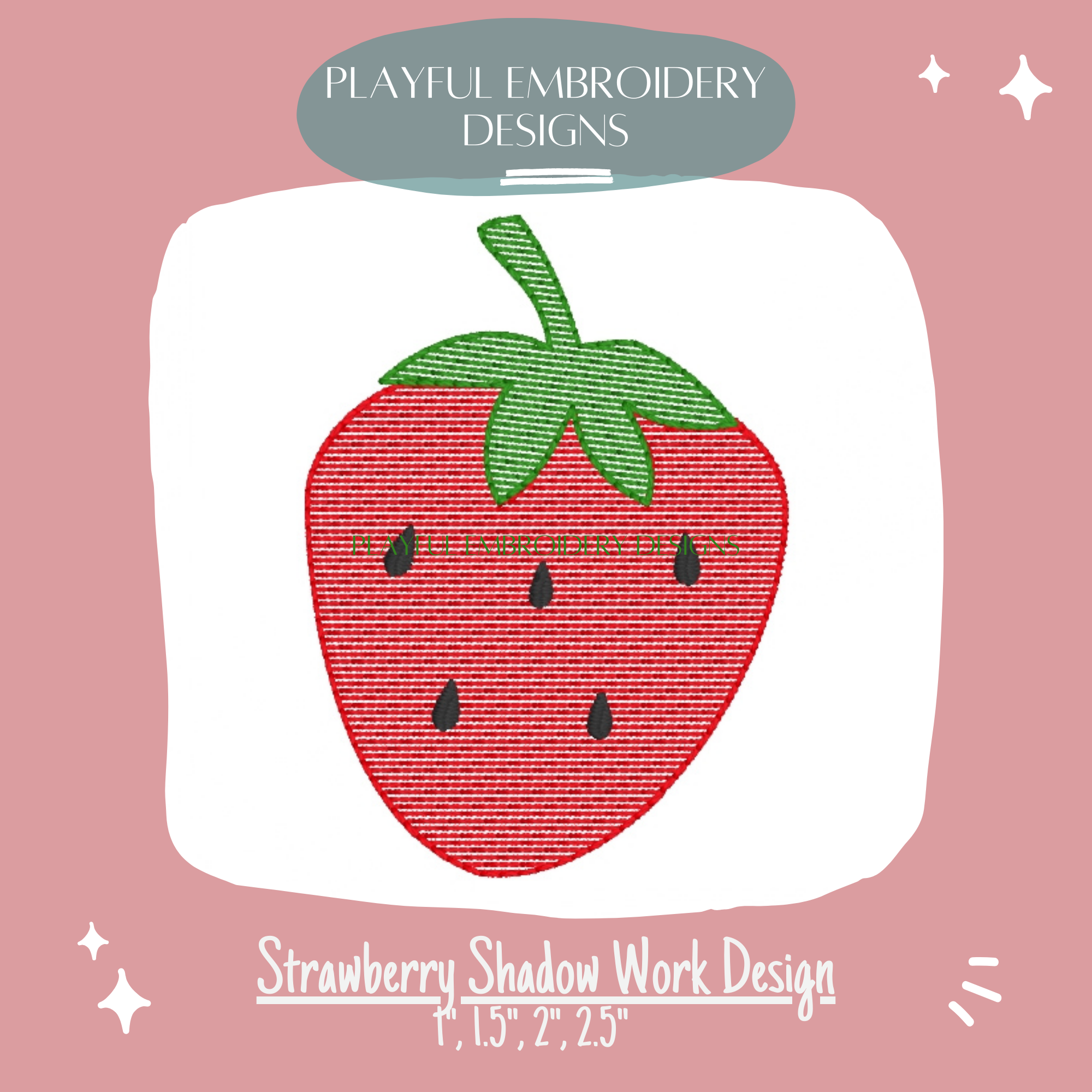 Strawberry Shadow Work Mini Embroidery design, Digital Download