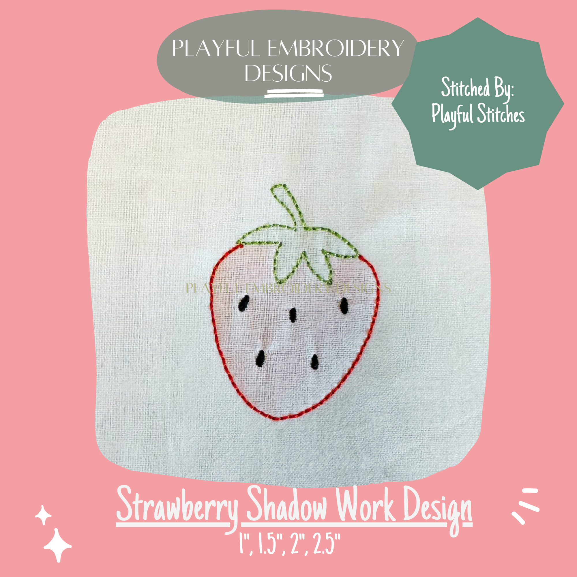 Strawberry Shadow Work Mini Embroidery design, Digital Download