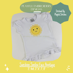 Smiley Sunshine Satin Stitch Applique Machine Embroidery Design (Digital Download)