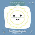 Smiley Sun Outline Bean Stitch Embroidery Design (Digital Download)