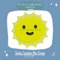 Smiley Sun Mini Machine Embroidery Design (Digital Download)