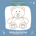 Teddy Bear Bean Stitch design for Machine Embroidery (Digital File)