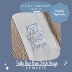 Teddy Bear Bean Stitch design for Machine Embroidery (Digital File)