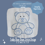 Teddy Bear Bean Stitch design for Machine Embroidery (Digital File)