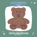 Teddy Bear Shadow Work design for Machine Embroidery (Digital File)