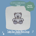 Teddy Bear Shadow Work design for Machine Embroidery (Digital File)