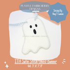 In The Hoop Ghost Banner Machine Embroidery Design, Easy ITH Ghost Banner Package, Satin Stitch ITH Ghost Banner