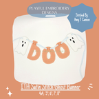 In The Hoop Ghost Banner Machine Embroidery Design, Easy ITH Ghost Banner Package, Satin Stitch ITH Ghost Banner