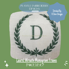 Laurel Wreath Monogram Frame Embroidery Design, Laurel Embroidery Design, Monogram Frame Embroidery Design, Digital Download
