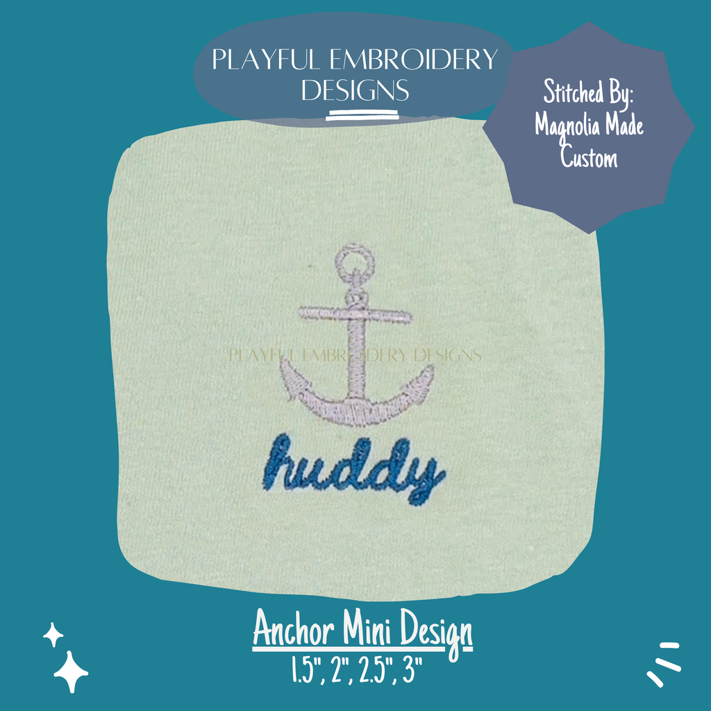 Anchor Mini Machine Embroidery Design (Digital Download)