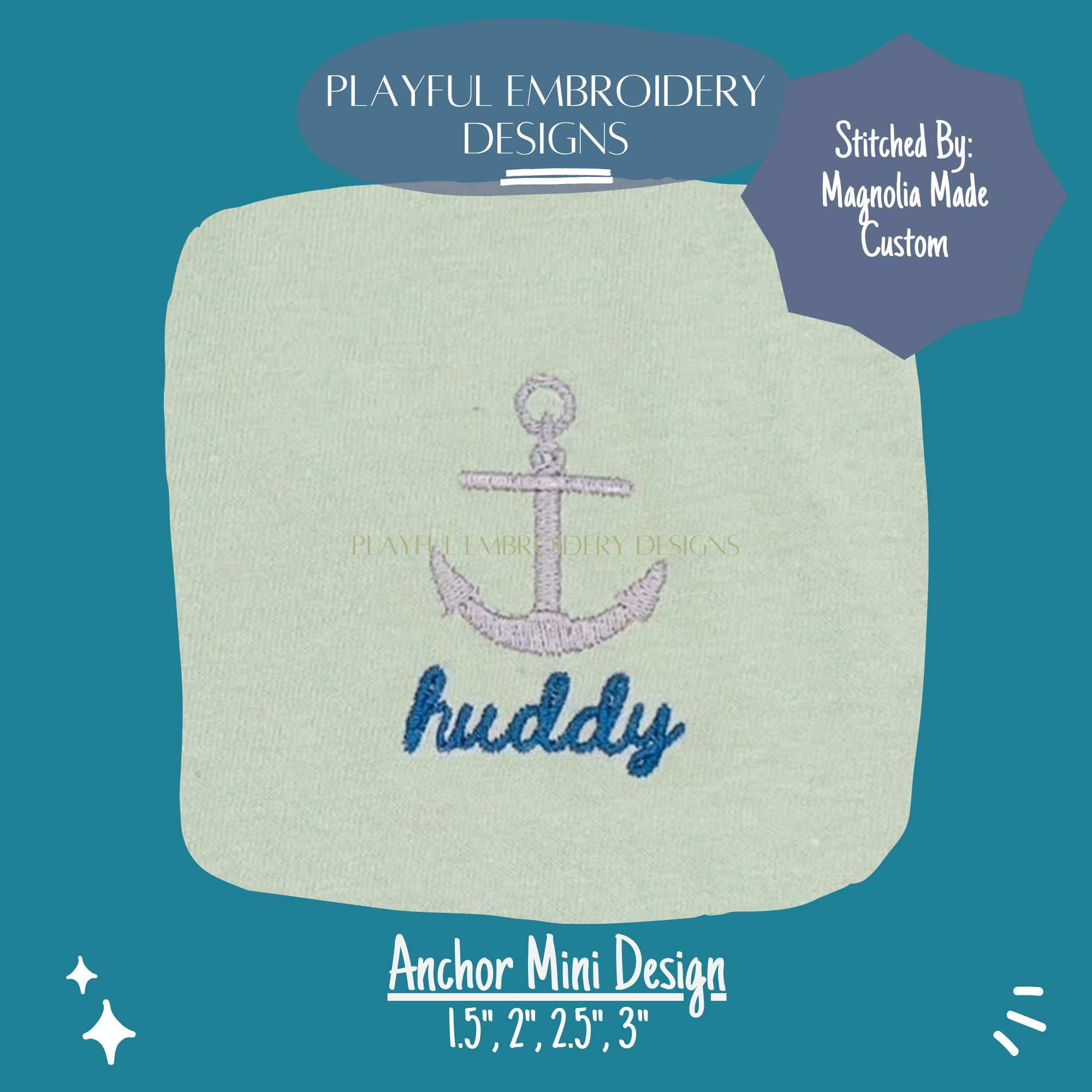Anchor Mini Machine Embroidery Design (Digital Download)
