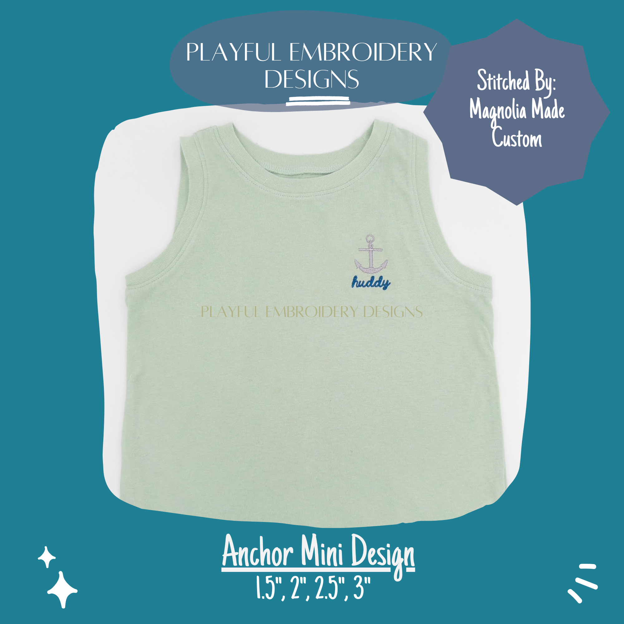 Anchor Mini Machine Embroidery Design (Digital Download)