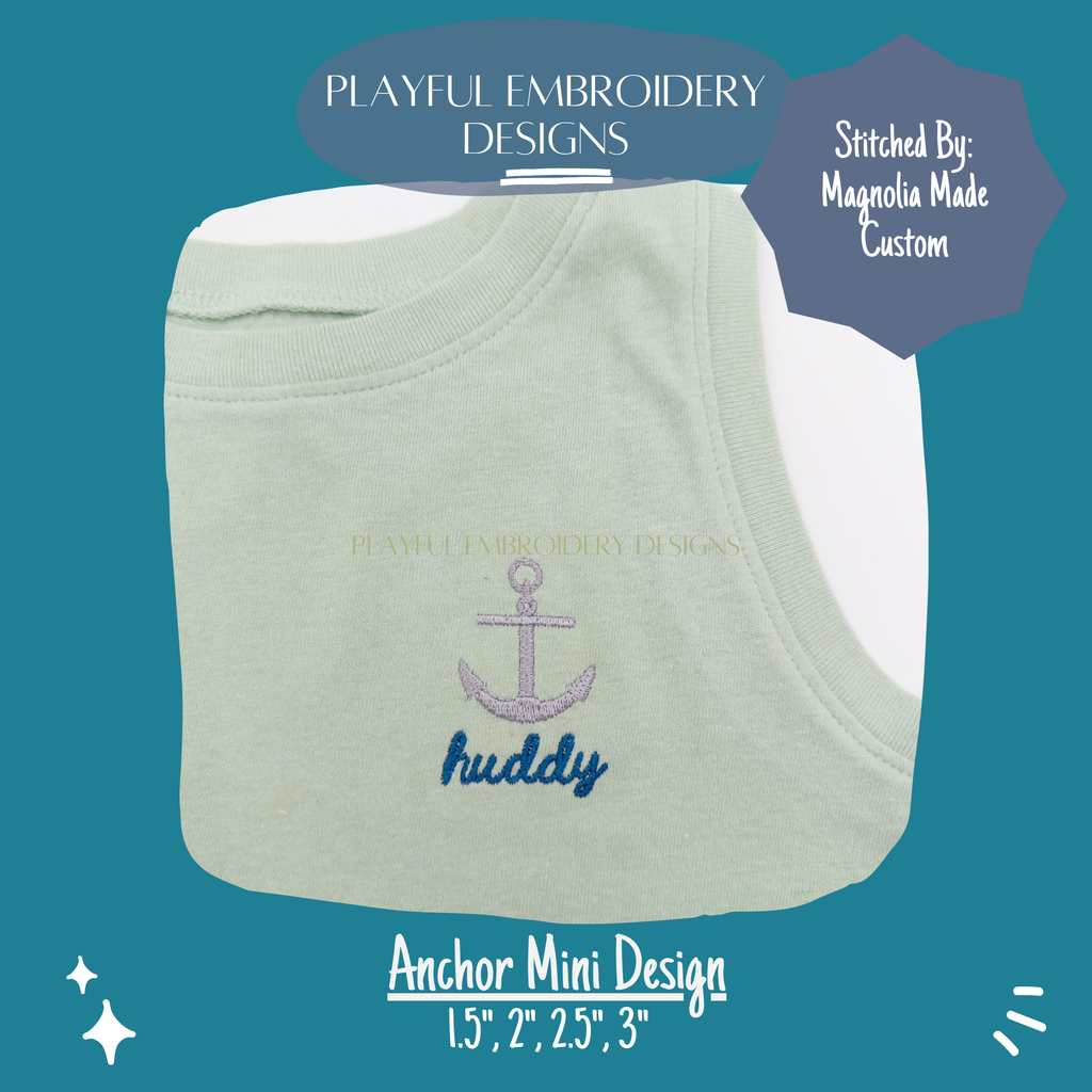 Anchor Mini Machine Embroidery Design (Digital Download)