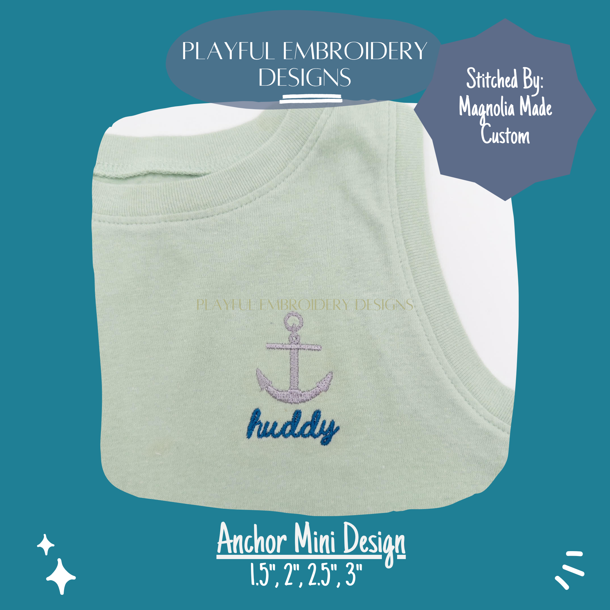 Anchor Mini Machine Embroidery Design (Digital Download)