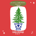 Christmas Tree Topiary Design for Machine Embroidery, Digital Download