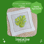 Tropical Palm Leaf Embroidery Design for Machine Embroidery (Digital Download)